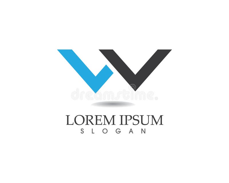W pisze list biznesowego loga i symboli/lów szablon royalty ilustracja W pisze list biznesowego loga i symboli/lów szablon royalty ilustracja