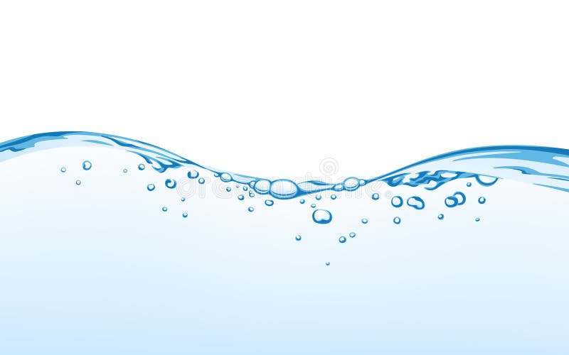 W? ssern Sie Spritzen mit den Blasen der Luft, getrennt auf dem wei? en Hintergrund Wasserwellenvektorillustration, ENV 10 lizenzfreie abbildung