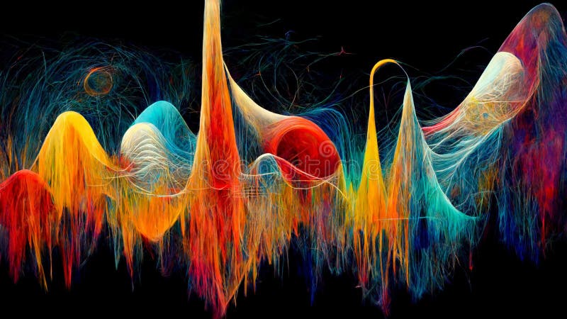 Abstract, Surreal, In the mind of a musician, the visualization of the process of creation of music in the mind, Vivid Colors, 3d dimensionality, hyper realistic. Abstract, Surreal, In the mind of a musician, the visualization of the process of creation of music in the mind, Vivid Colors, 3d dimensionality, hyper realistic