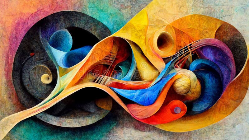 Abstract, Surreal, In the mind of a musician, the visualization of the process of creation of music in the mind, Vivid Colors, 3d dimensionality, hyper realistic. Abstract, Surreal, In the mind of a musician, the visualization of the process of creation of music in the mind, Vivid Colors, 3d dimensionality, hyper realistic