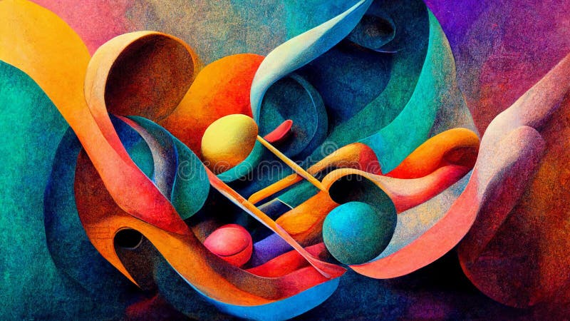 Abstract, Surreal, In the mind of a musician, the visualization of the process of creation of music in the mind, Vivid Colors, 3d dimensionality, hyper realistic. Abstract, Surreal, In the mind of a musician, the visualization of the process of creation of music in the mind, Vivid Colors, 3d dimensionality, hyper realistic