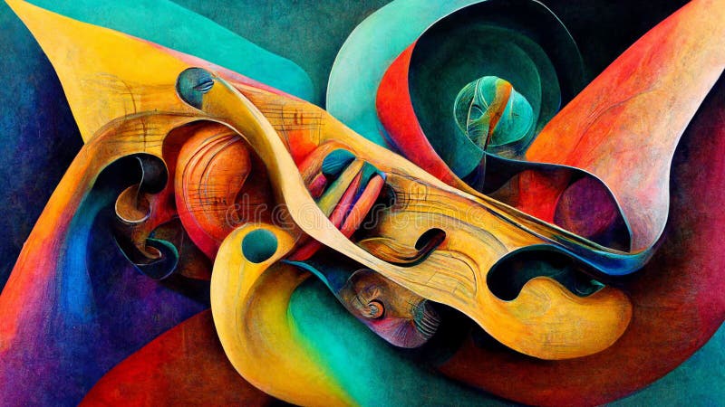 Abstract, Surreal, In the mind of a musician, the visualization of the process of creation of music in the mind, Vivid Colors, 3d dimensionality, hyper realistic. Abstract, Surreal, In the mind of a musician, the visualization of the process of creation of music in the mind, Vivid Colors, 3d dimensionality, hyper realistic