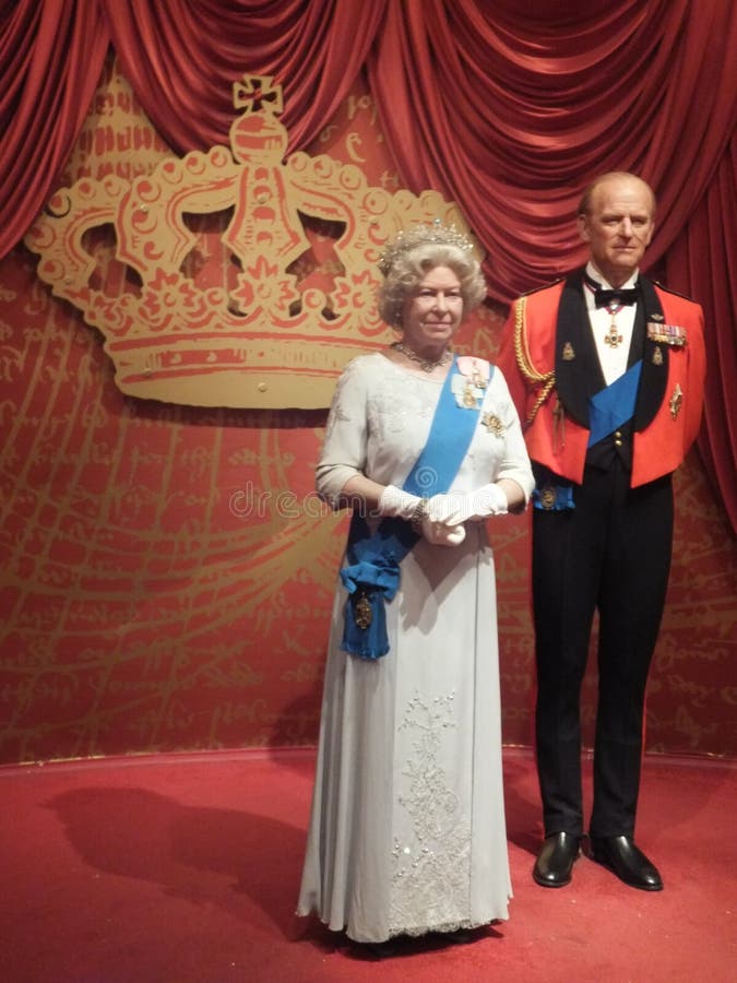 Wachsstatue der Königin Elizabeth II u. Prinzen Philip stockbild Wachsstatue der Königin Elizabeth II u. Prinzen Philip stockbild