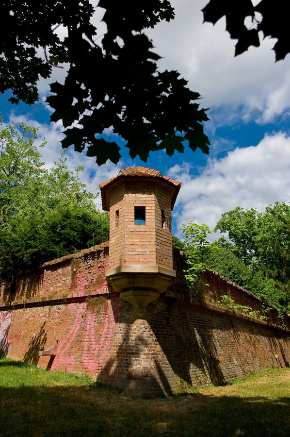 Wachttoren Kasteel Špilberk in Brno royalty-vrije stock foto's