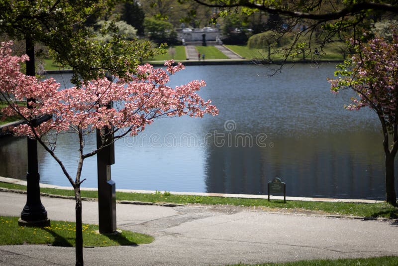 Wade Lagoon park outside Cleveland Museum of Art in Ohio