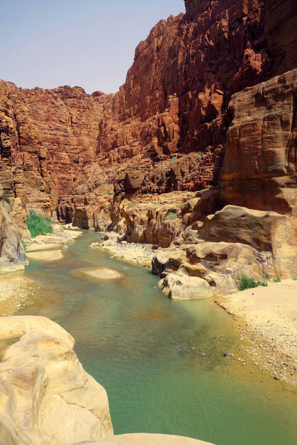 Wadi Mujib-canion royalty-vrije stock foto Wadi Mujib-canion royalty-vrije stock foto