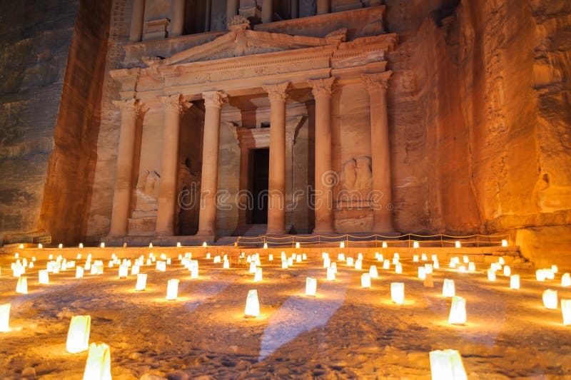 WADI MUSA, JORDAN - NOVEMBER 17, 2012: Touristic night candle ceremony in ancient Petra city. Petra is historical and archaeologi stock photos WADI MUSA, JORDAN - NOVEMBER 17, 2012: Touristic night candle ceremony in ancient Petra city. Petra is historical and archaeologi stock photos