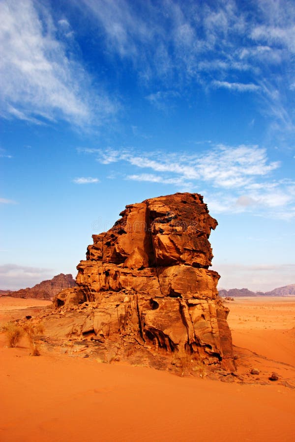 Deserto di Wadi Rum in Giordania, il paesaggio.