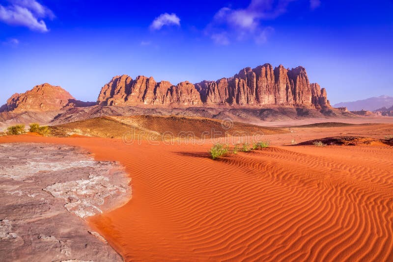 Wadi rum jordan κοιλάδα του φεγγαριού στοκ εικόνες
