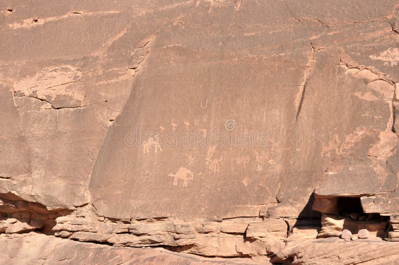 The petroglyphs and inscriptions illustrate the 12.000 years of human occupation in the Wadi Rum desert. They tell us stories about the history and evolution of human activity in the Arabian Peninsula. With 25,000 petroglyphs and 20,000 inscriptions,mostly Thamudic,the Wadi Rum desert is a truly unique place on earth. It was one of the reasons for UNESCO to put our desert on the World Heritage List.The petroglyphs are drawings of humans and animals. The illustrations of people show human figures holding bows and arrows. There also are drawing of animals like camels,ibex,and horses. And alongside all these figures are symbols like lines and circles. Experts concluded that they are instructions and messages left by the people for one another. Some of them are about giving directions to find hidden springs. And others are about updating each other on things like who visited the area last. Altogether,these engravings provide an insight into the development of human thought. They show a pattern of pastoral,agricultural,and urban human activity. And they tell us more about the climatic change. From the mildly humid climate to the semi-arid environment we have today. The petroglyphs and inscriptions illustrate the 12.000 years of human occupation in the Wadi Rum desert. They tell us stories about the history and evolution of human activity in the Arabian Peninsula. With 25,000 petroglyphs and 20,000 inscriptions,mostly Thamudic,the Wadi Rum desert is a truly unique place on earth. It was one of the reasons for UNESCO to put our desert on the World Heritage List.The petroglyphs are drawings of humans and animals. The illustrations of people show human figures holding bows and arrows. There also are drawing of animals like camels,ibex,and horses. And alongside all these figures are symbols like lines and circles. Experts concluded that they are instructions and messages left by the people for one another. Some of them are about giving directions to find hidden springs. And others are about updating each other on things like who visited the area last. Altogether,these engravings provide an insight into the development of human thought. They show a pattern of pastoral,agricultural,and urban human activity. And they tell us more about the climatic change. From the mildly humid climate to the semi-arid environment we have today.