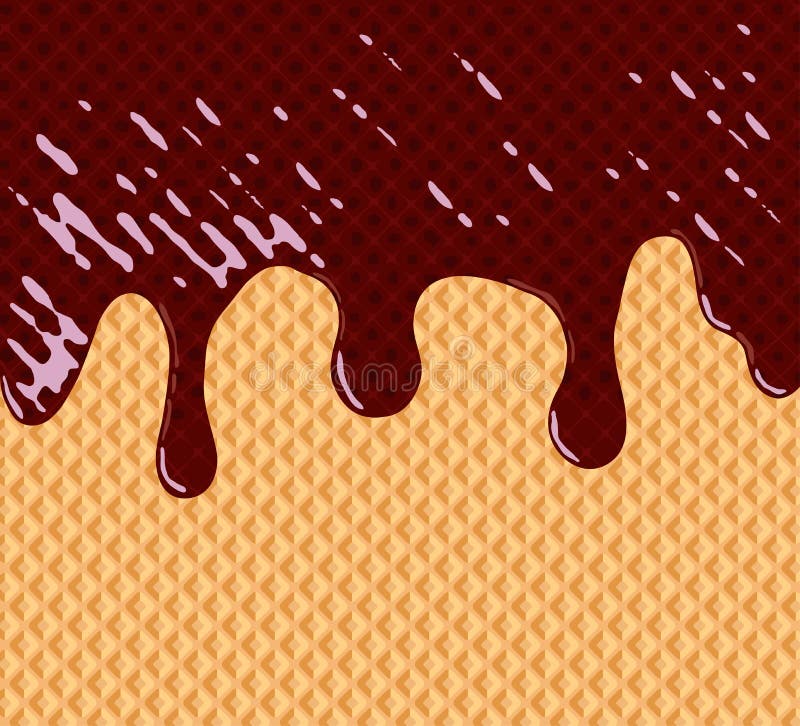 Wafer wektorowy i tapiące się tło czekolady ilustracja wektor