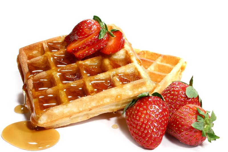 Waffeln und Erdbeeren lizenzfreie stockfotografie Waffeln und Erdbeeren lizenzfreie stockfotografie