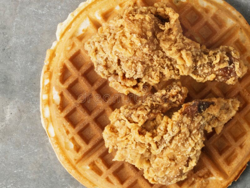 Waffle americano do sul rústico da galinha do alimento do conforto