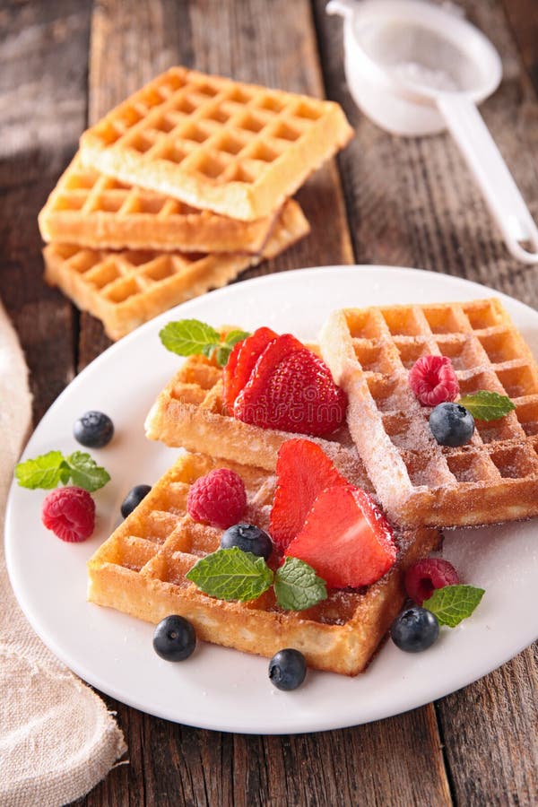 Waffle and berry fruit stock photo. Image of blueberry 55255322
