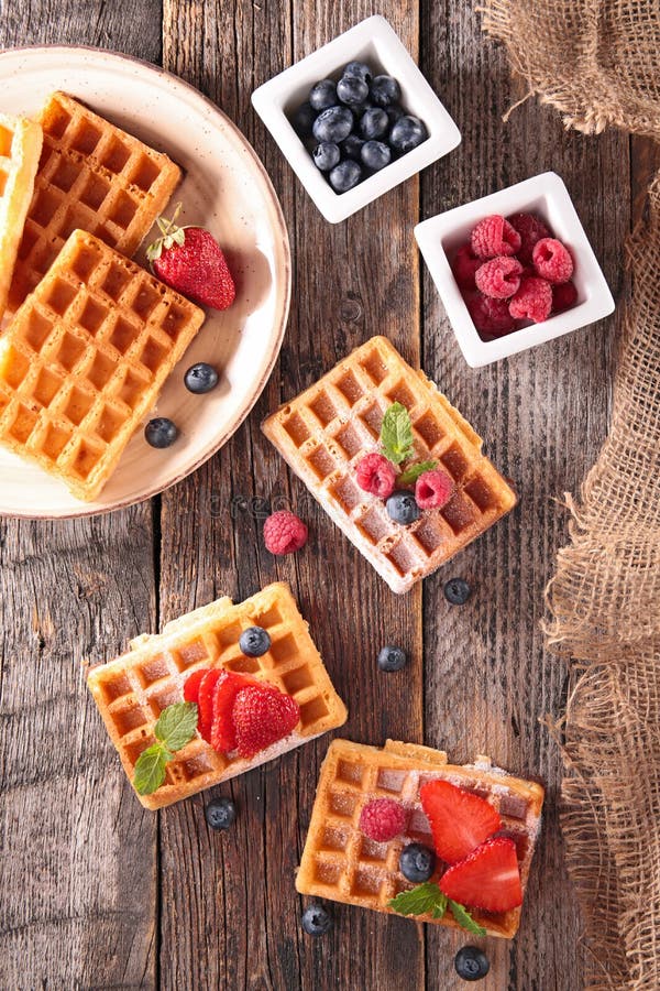 Waffle and berry fruit stock photo. Image of healthy 55257748