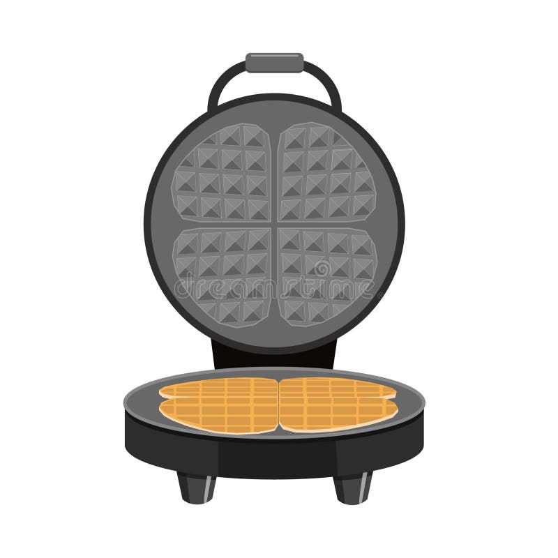 Waffle Maker With Open Lid. Linear Icon Of Electric Device For Making
