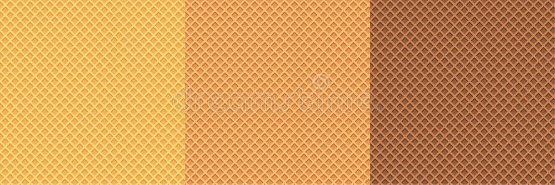 Waffle set patrón helado cono vector textura dulce postre wafer fondo