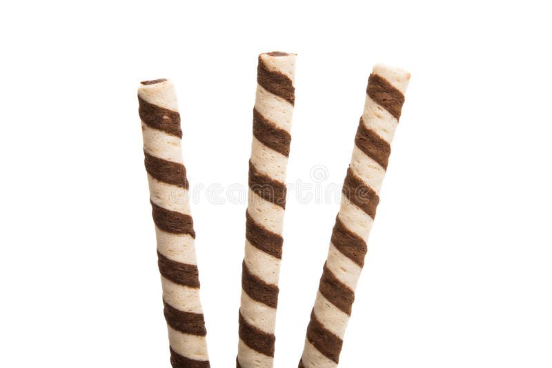 Waffle Sticks With Chocolate Isolated Stock Photo Image of chocolate