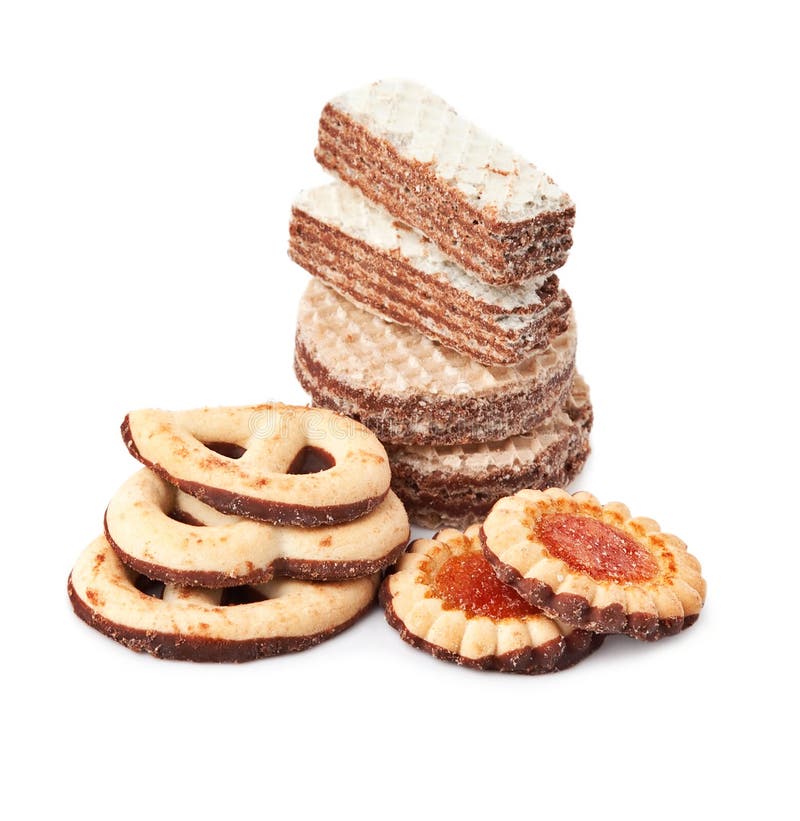 Waffles and biscuits. stock image. Image of wafer, isolated 16850021