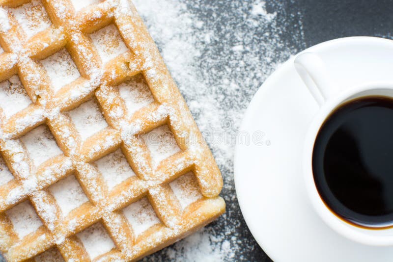 Waffles and coffee stock photo. Image of freshness, light 59181924