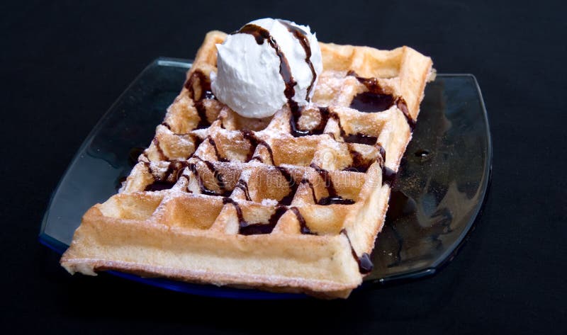 Waffles with cream