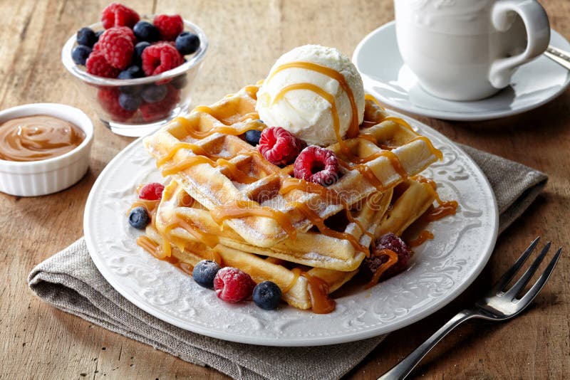 Waffles de Bélgica imagem de stock royalty free Waffles de Bélgica imagem de stock royalty free