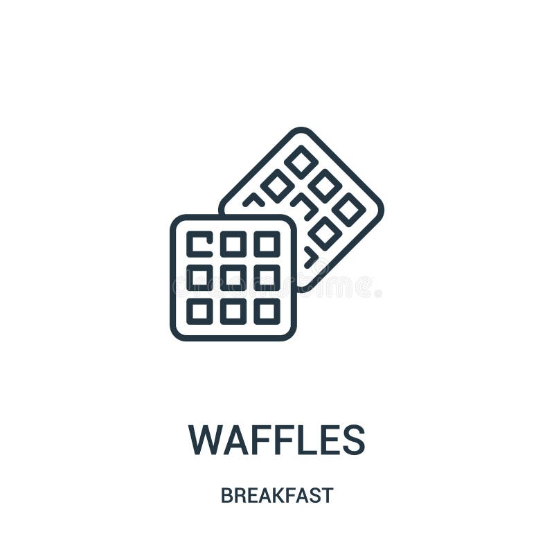 waffles icon vector from breakfast collection. Thin line waffles outline icon vector illustration. Linear symbol for use on web and mobile apps, logo, print media