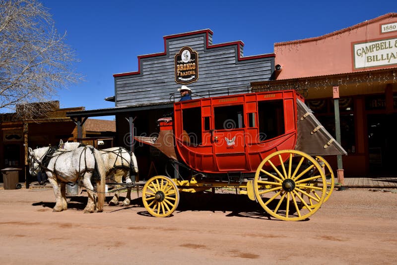 Wagen und Pferde in der Finanzanzeige, Arizona lizenzfreies stockfoto Wagen und Pferde in der Finanzanzeige, Arizona lizenzfreies stockfoto