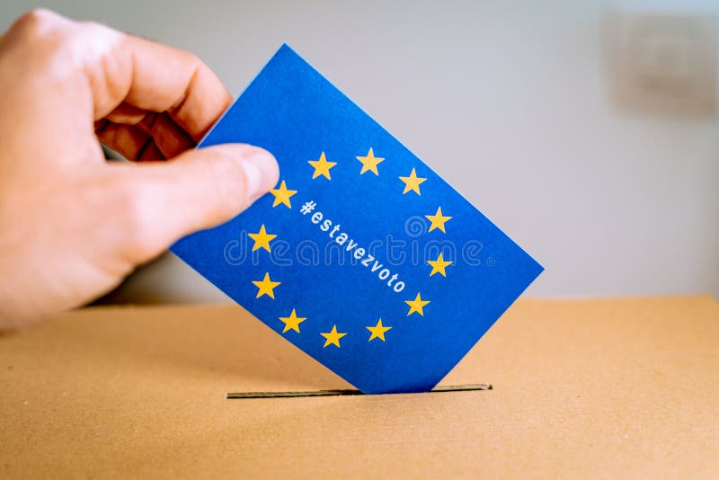 Wahl in der Europäischen Gemeinschaft - thistimeimvoting Kampagne mit spanischer estavezvoto hashtag Version lizenzfreie stockbilder Wahl in der Europäischen Gemeinschaft - thistimeimvoting Kampagne mit spanischer estavezvoto hashtag Version lizenzfreie stockbilder