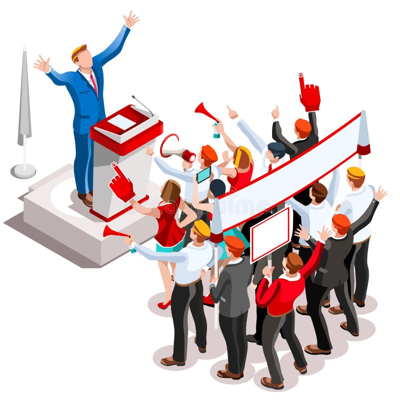 Wahl Infographic-Sprecher-Podium-Vektor-isometrische Leute stock abbildung Wahl Infographic-Sprecher-Podium-Vektor-isometrische Leute stock abbildung
