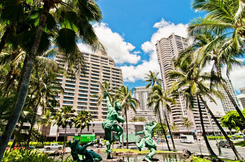 Street View At Waikiki In Honolulu, Oahu, Hawaii Editorial Photography