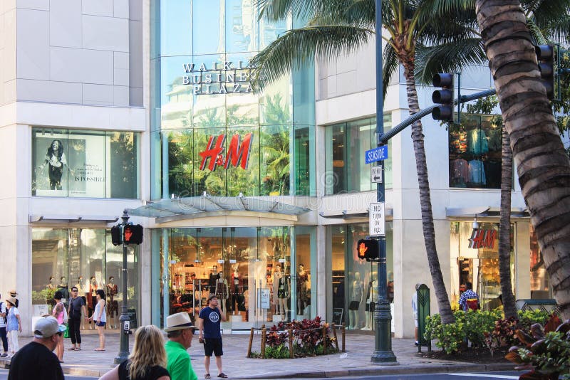 Waikiki du centre en dehors de la plaza d'affaires de Waikiki image stock Waikiki du centre en dehors de la plaza d'affaires de Waikiki image stock