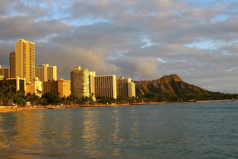 Waikiki Ufer und Diamant-Kopf