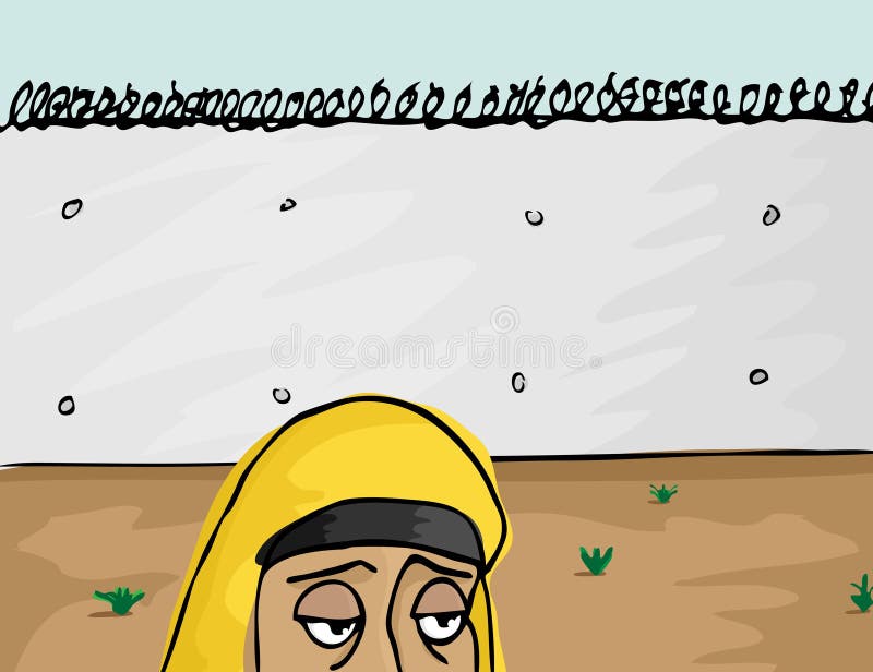 Wailing at the Other Wall vector illustration