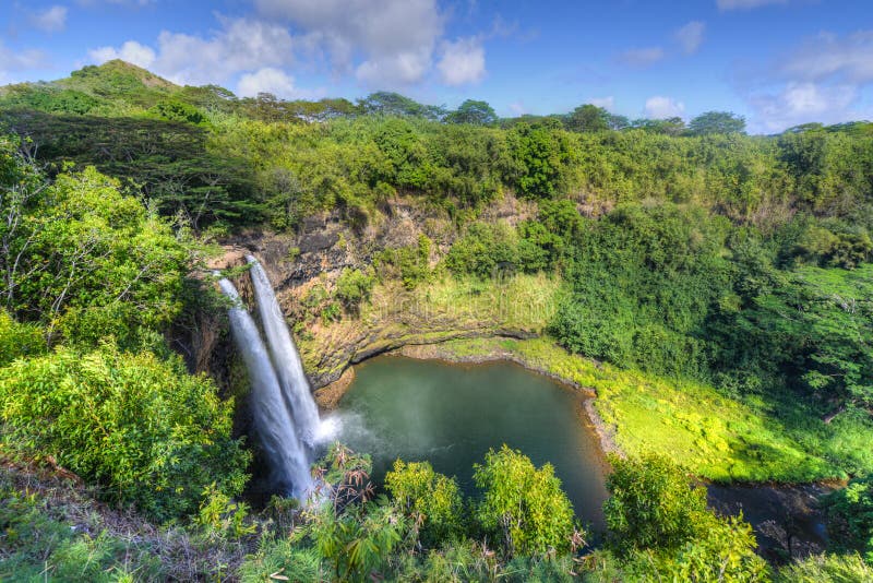 Wailua Falls Hawaiian Waterfall