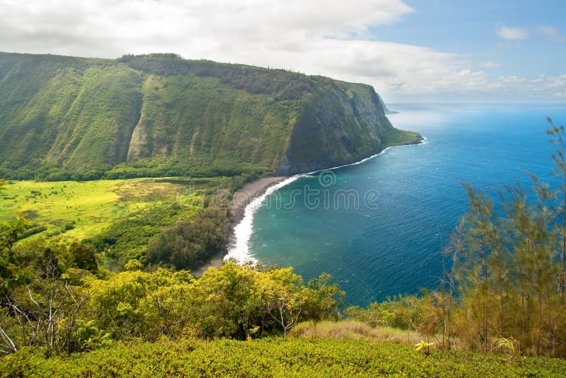 Waipio-Talausblick auf großer Insel Hawaiis stockfoto Waipio-Talausblick auf großer Insel Hawaiis stockfoto