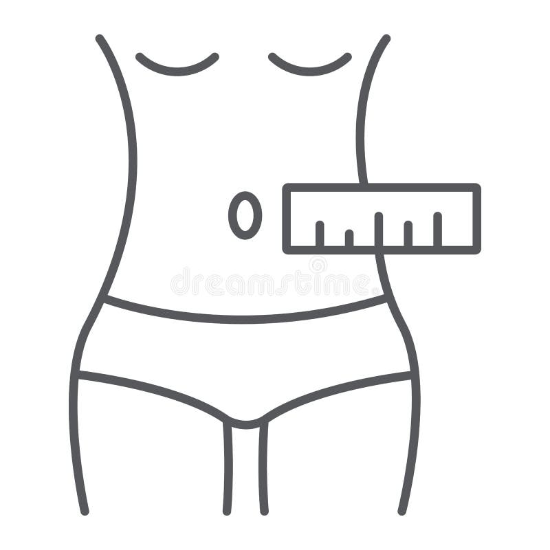 Women waist with measuring tape icon Royalty Free Vector