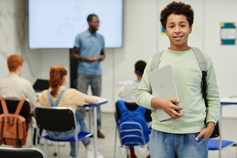 Portrait of Boy in School royalty free stock image