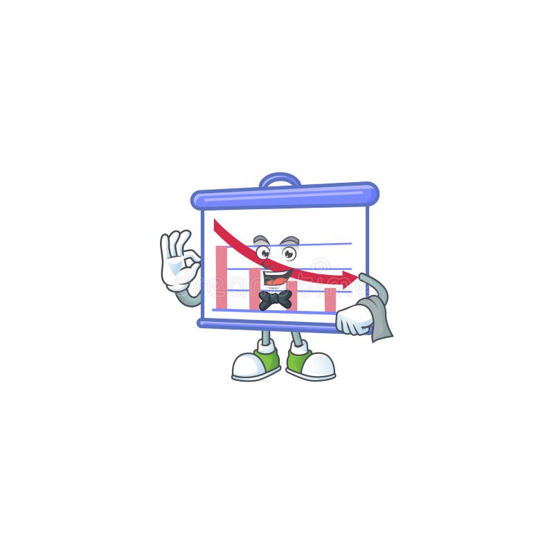 Waiter down graphic board for decrease report vector illustration. Decrease vector illustration vectors