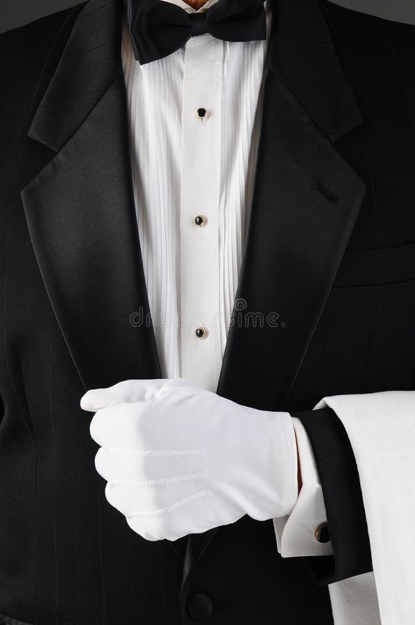 Waiter Holding Lapel