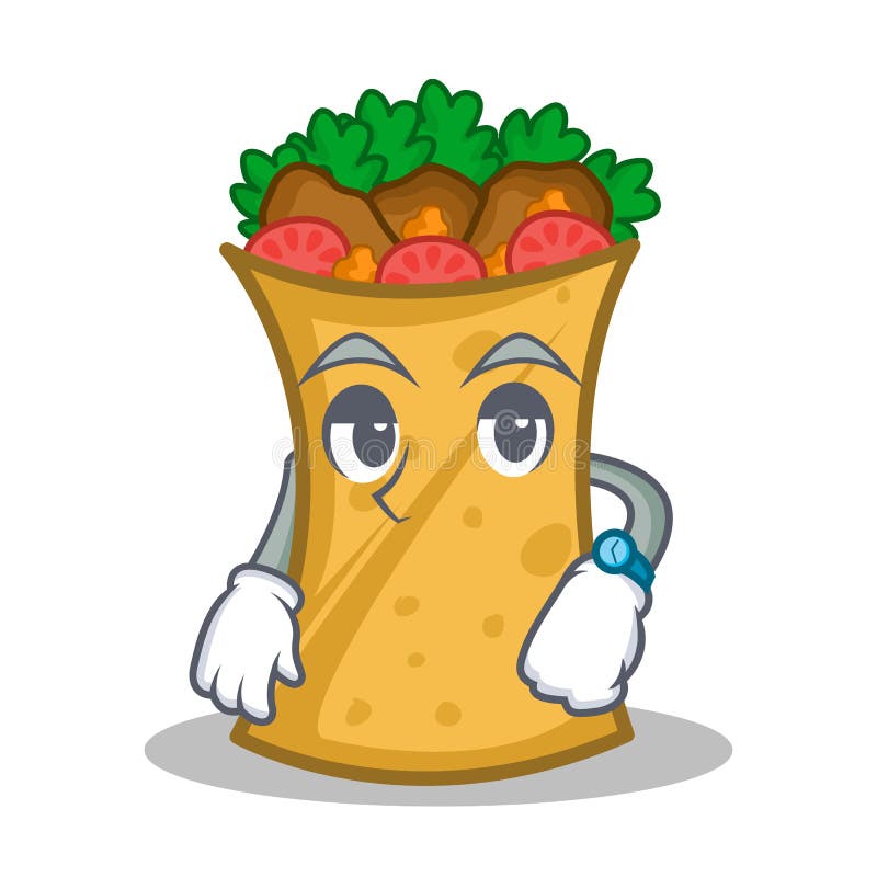 Waiting Kebab Wrap Character Cartoon Stock Vector - Illustration of ...