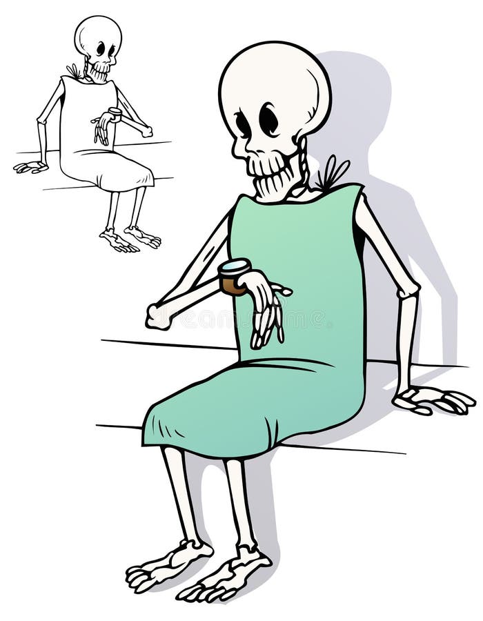 Skeleton in a waiting room stock illustration ...