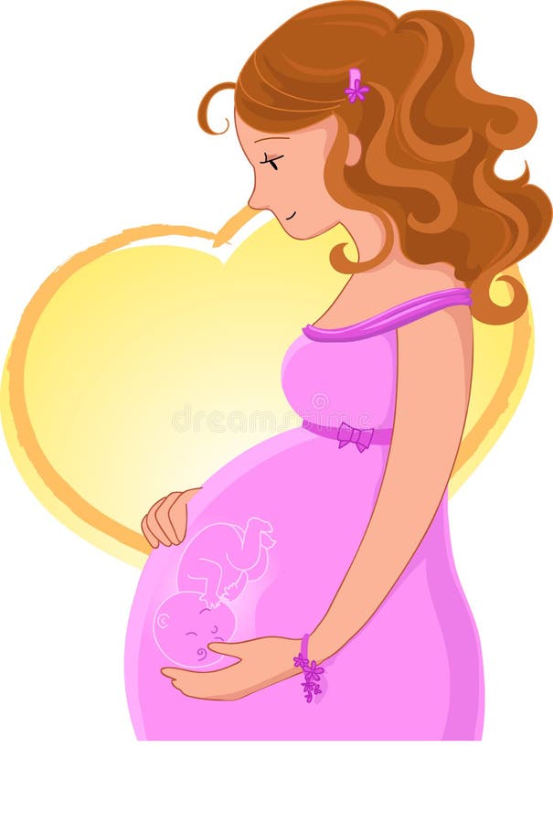 Waiting for a new life stock vector. Illustration of mother - 17680677