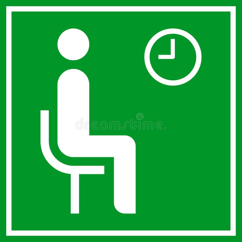 Waiting room sign area seat icon vector illustration stock illustratie