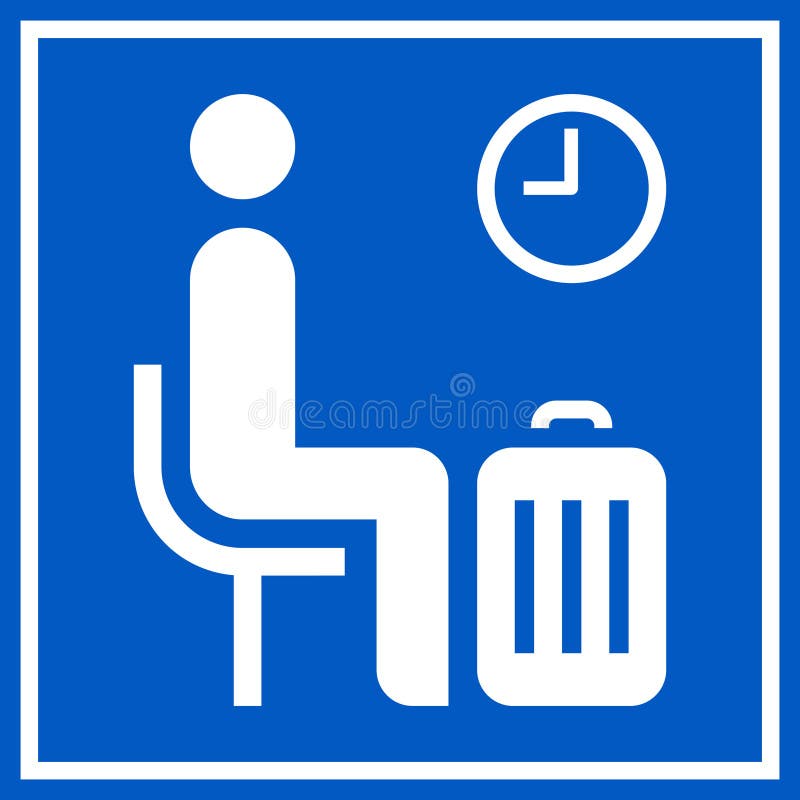 Waiting room sign area seat icon vector illustration royalty-vrije illustratie