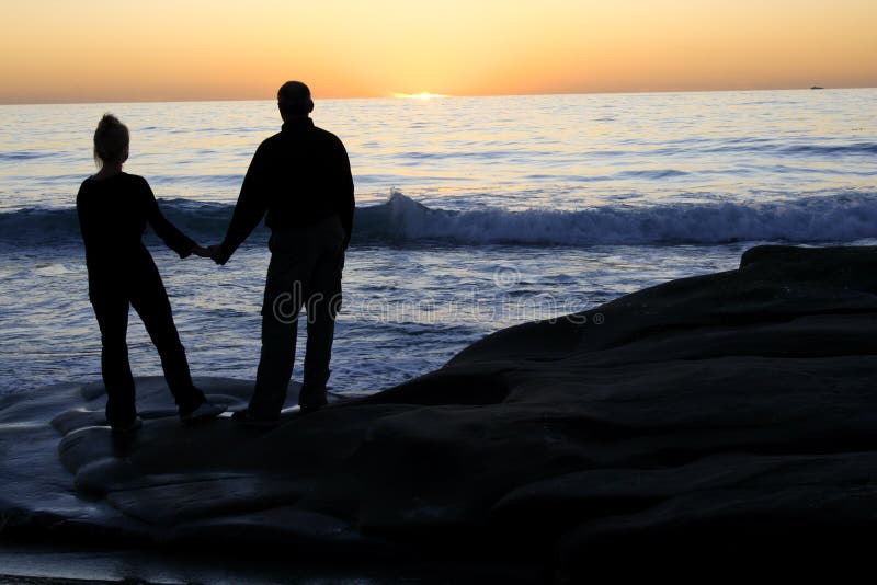 Waiting for sunset. stock image. Image of lovers, sunset - 1727619