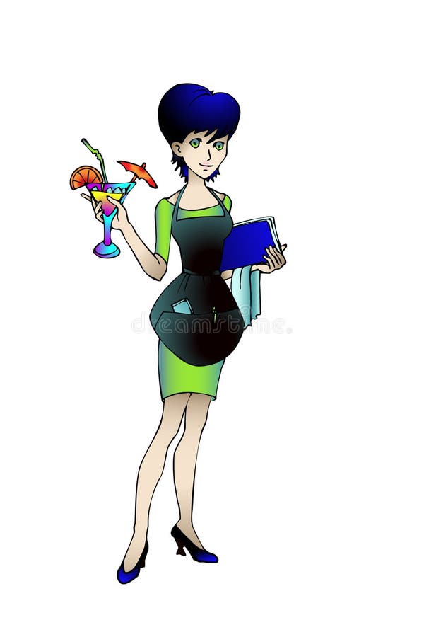 Waitress stock vector. Illustration of beautiful, cafe - 10408762
