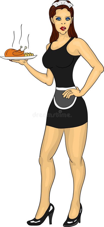 Waitress royalty free illustration