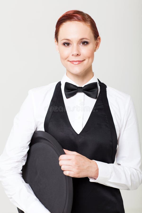 Waitress with empty tray