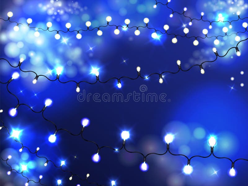 Wakacyjnej iluminaci żarówki girlandy realistyczny wektor ilustracja wektor